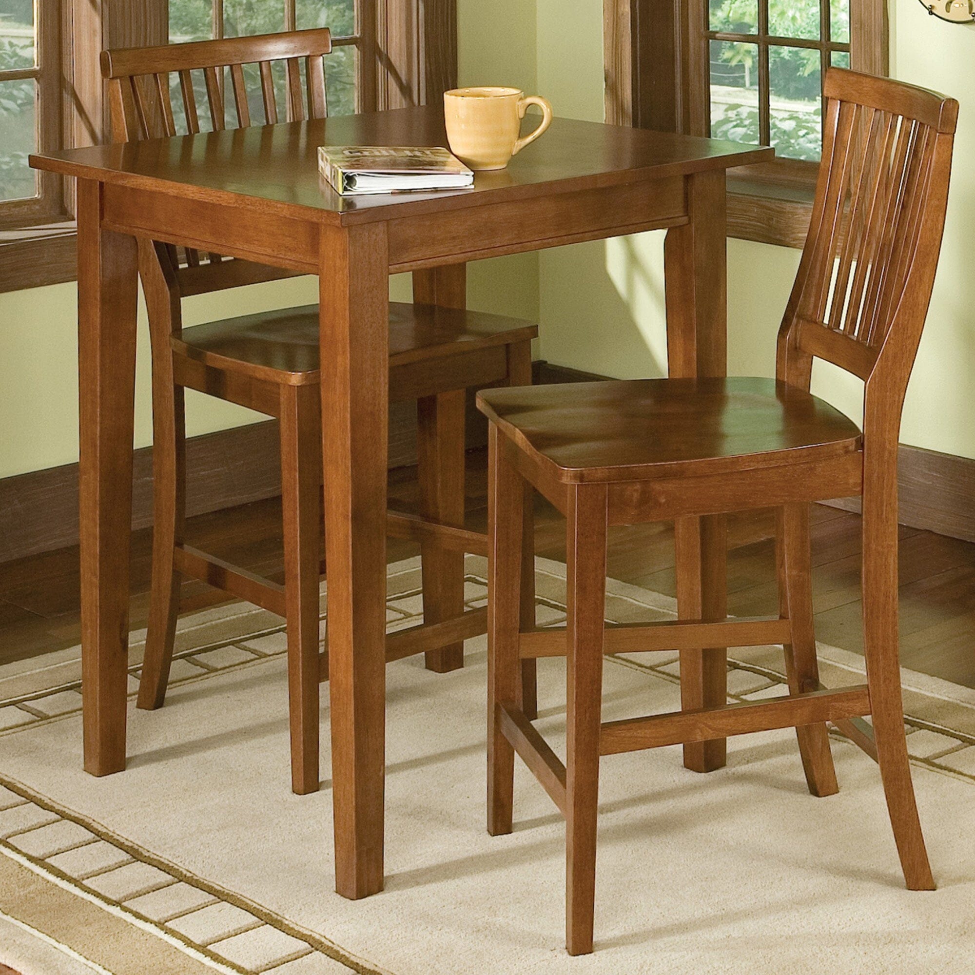 Traditional 3 Piece High Dining Set By Arts & Crafts Dining Table & Chairs Arts & Crafts