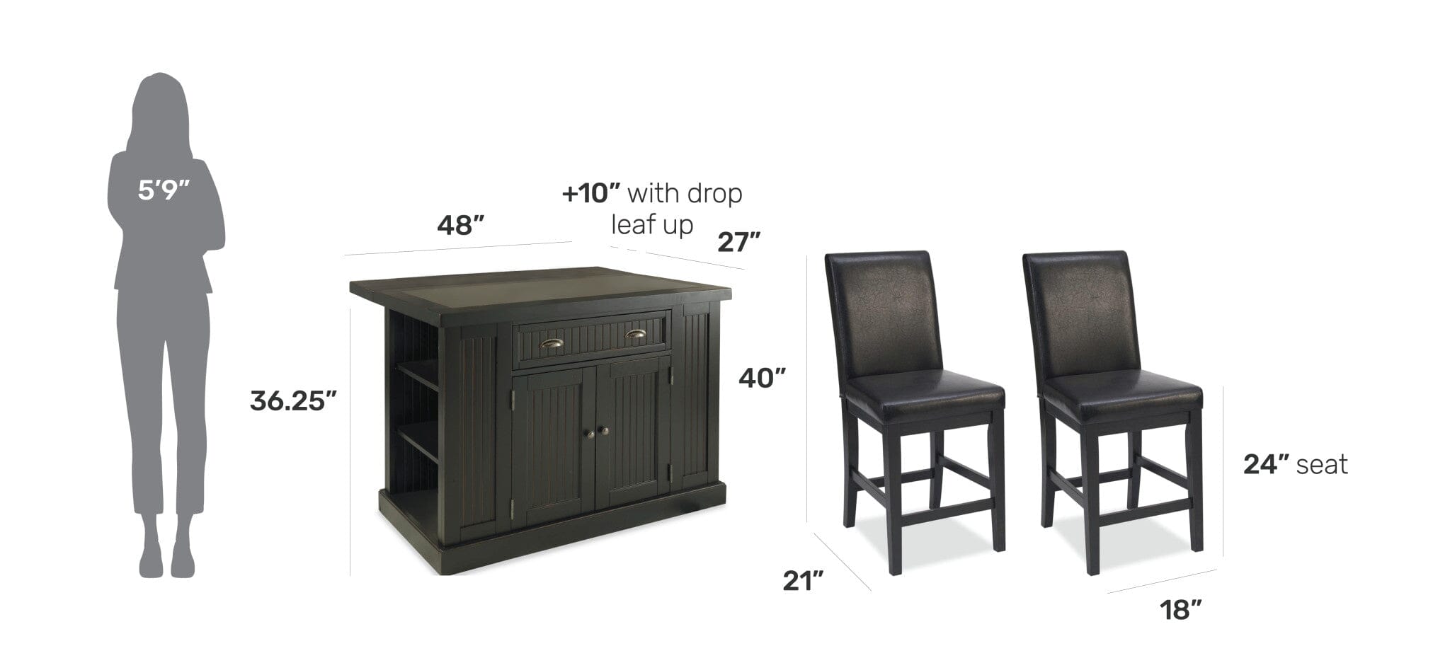 5 piece discount kitchen island set