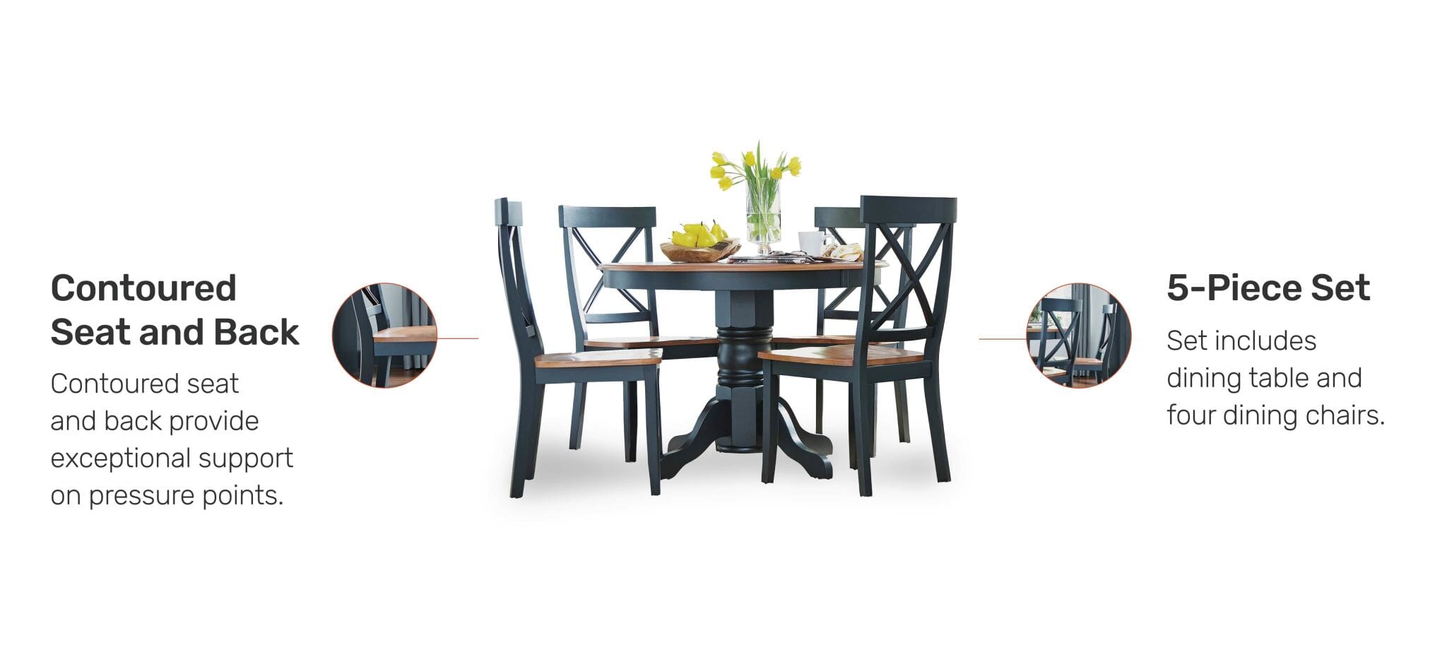 Traditional 5 Piece Dining Set By Bishop Dining Table & Chairs Bishop