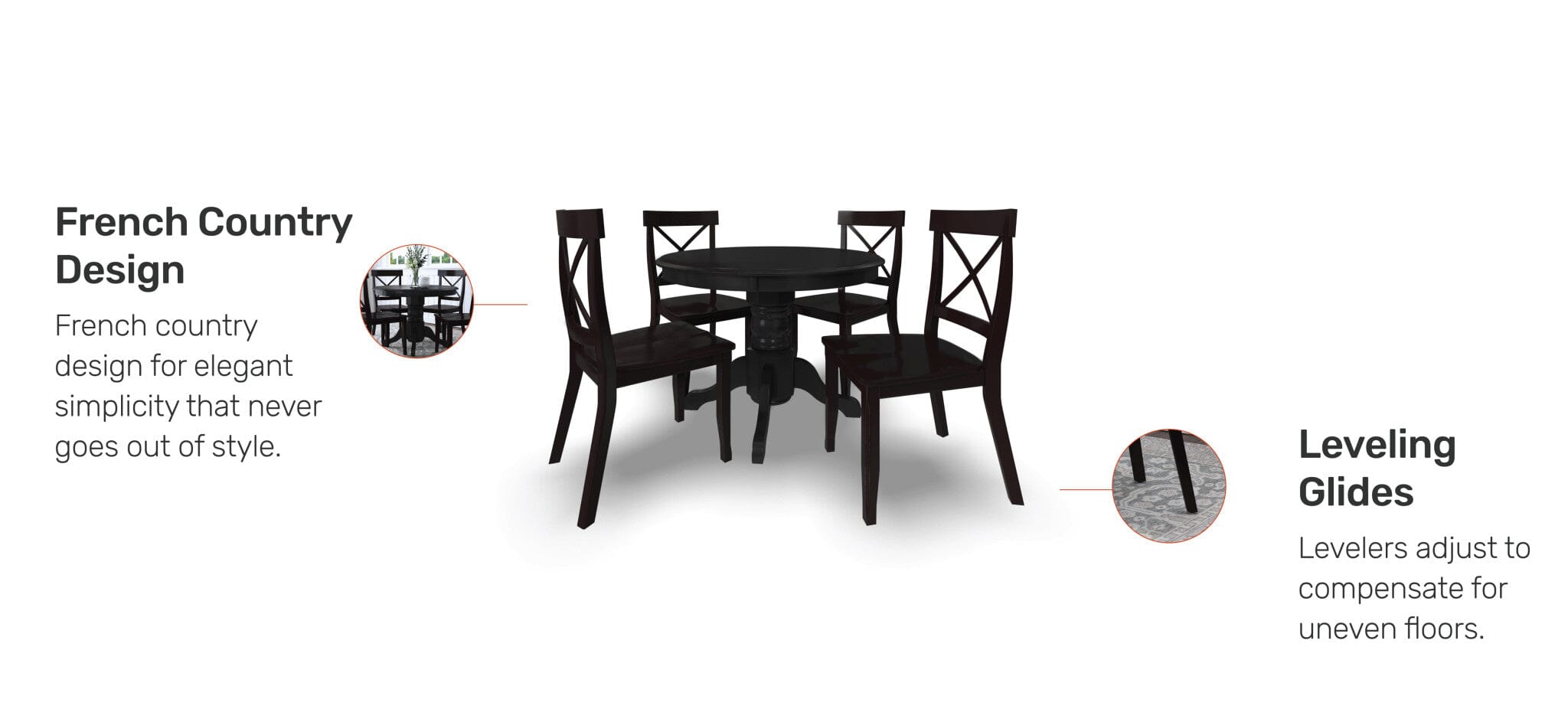 Traditional 5 Piece Dining Set By Blair Dining Table & Chairs Blair