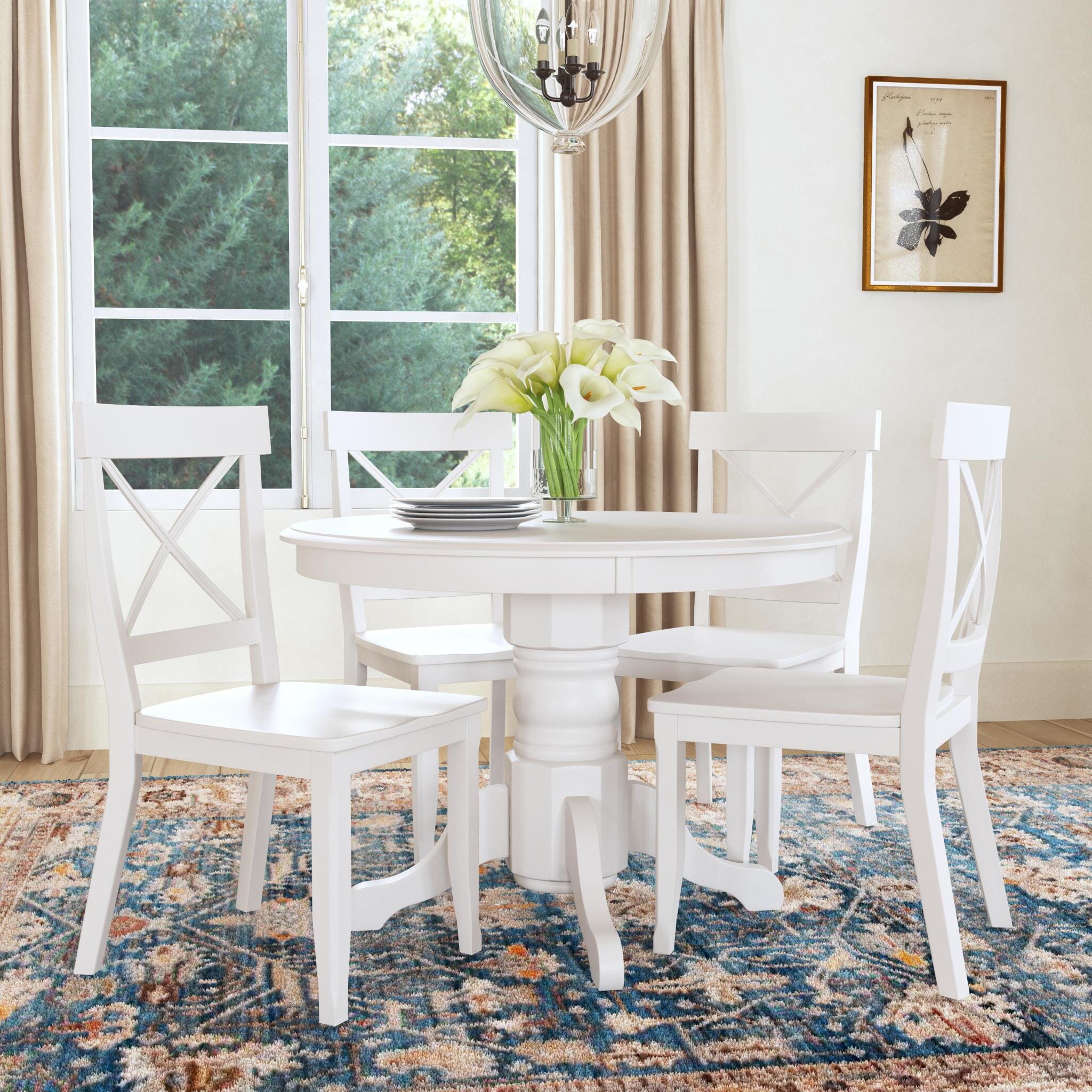 White glass table online and chairs