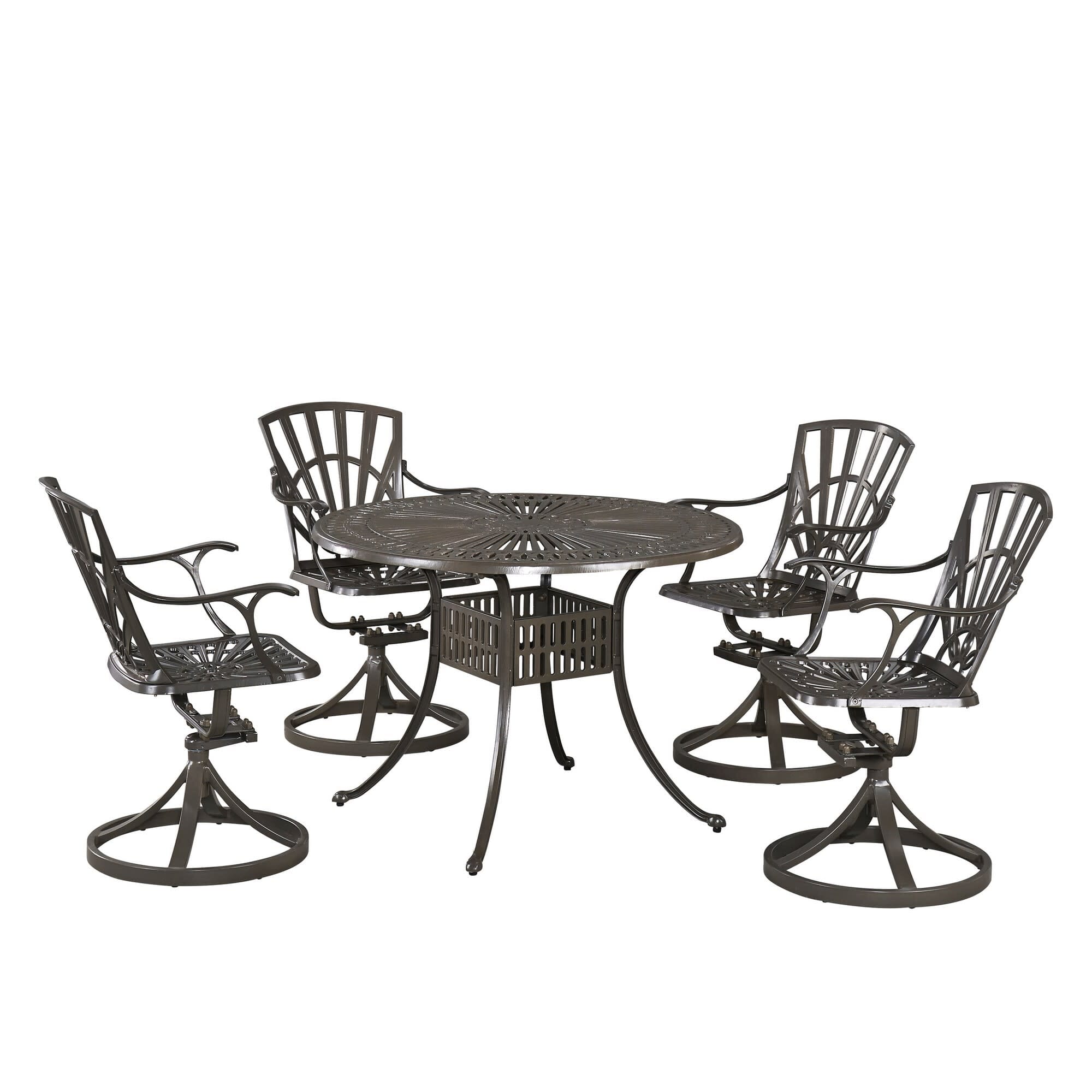 Traditional 5 Piece Dining Set with Swivel Chairs By Largo Outdoor Dining Set Largo