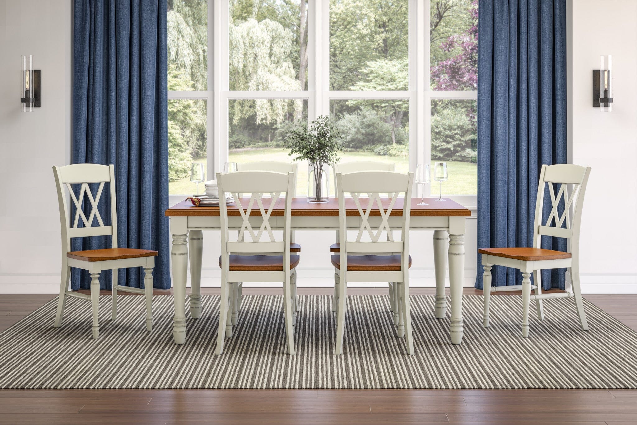 Traditional 7 Piece Dining Set By Monarch Dining Table & Chairs Monarch