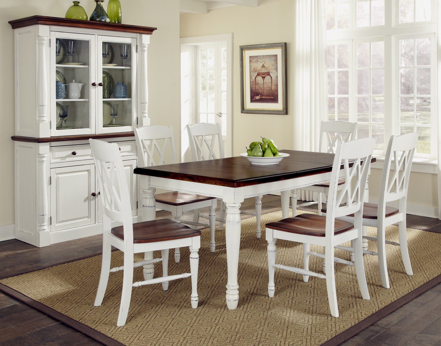 Traditional 7 Piece Dining Set By Monarch Dining Table & Chairs Monarch