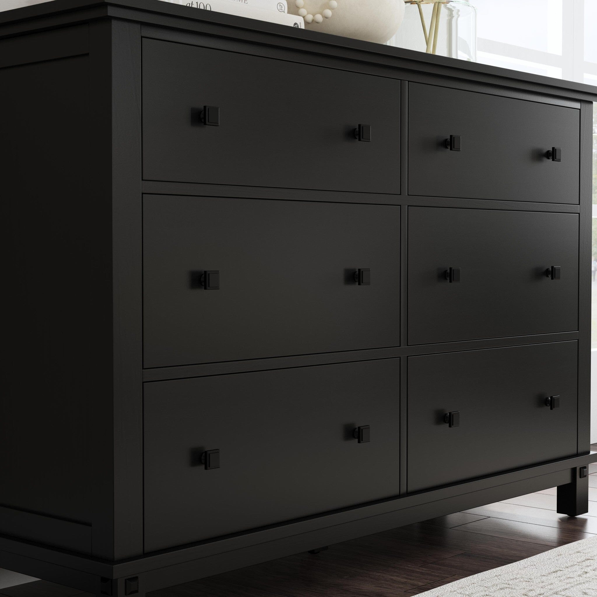 black dresser under $100 Danziar - Six Drawer Dresser