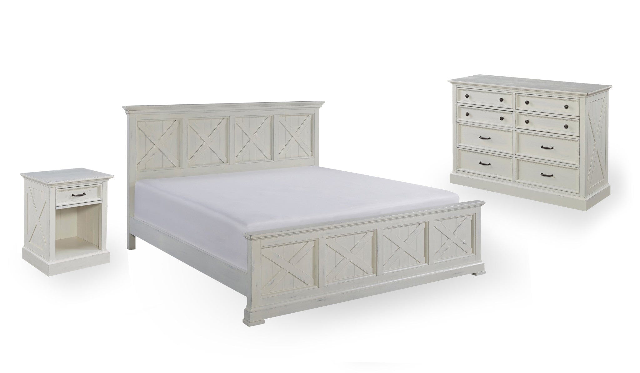 Traditional King Bed, Nightstand and Chest By Seaside Lodge King Bed Set Seaside Lodge