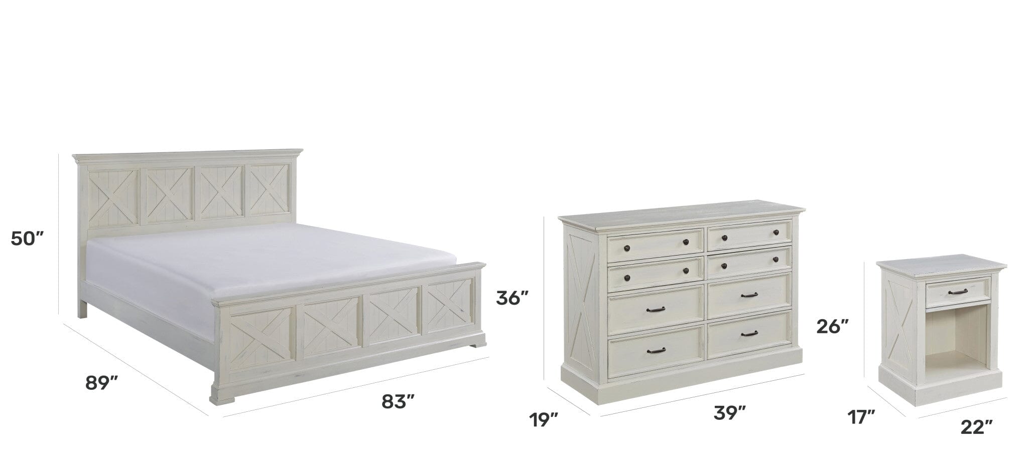 Traditional King Bed, Nightstand and Chest By Seaside Lodge King Bed Set Seaside Lodge