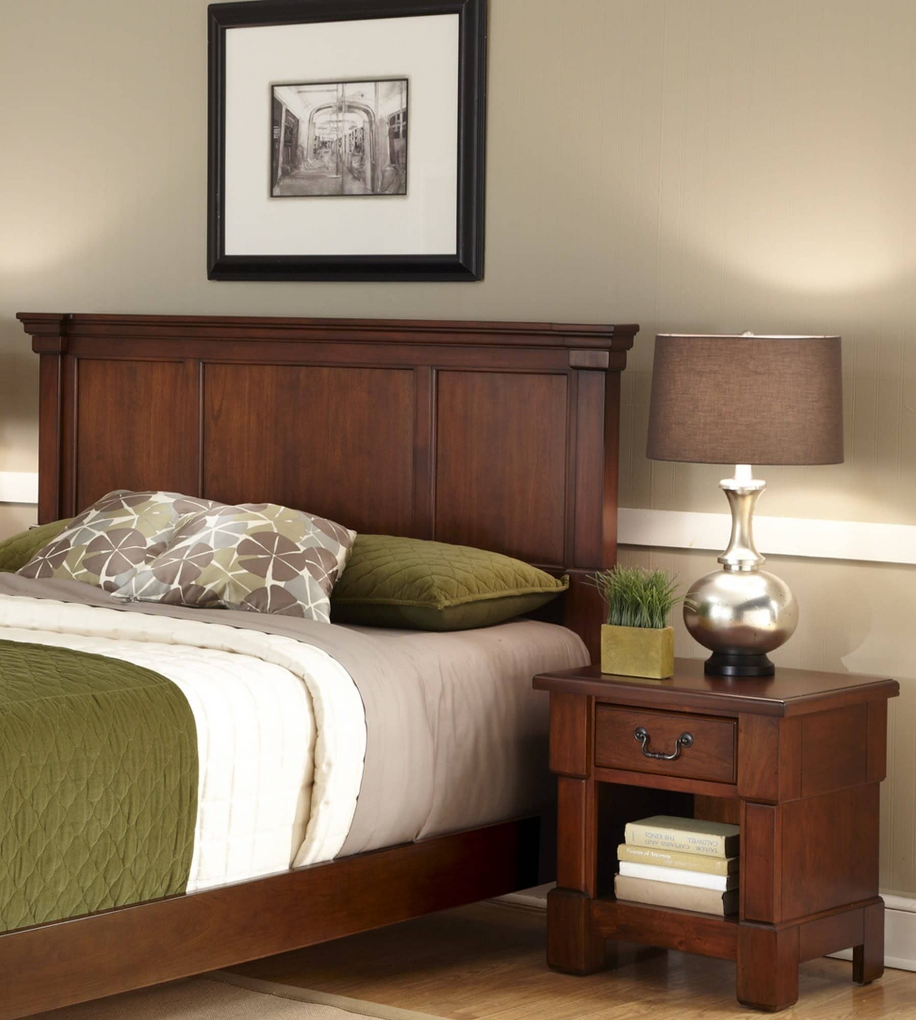 Traditional King Headboard and Nightstand By Aspen King Bed Set Aspen