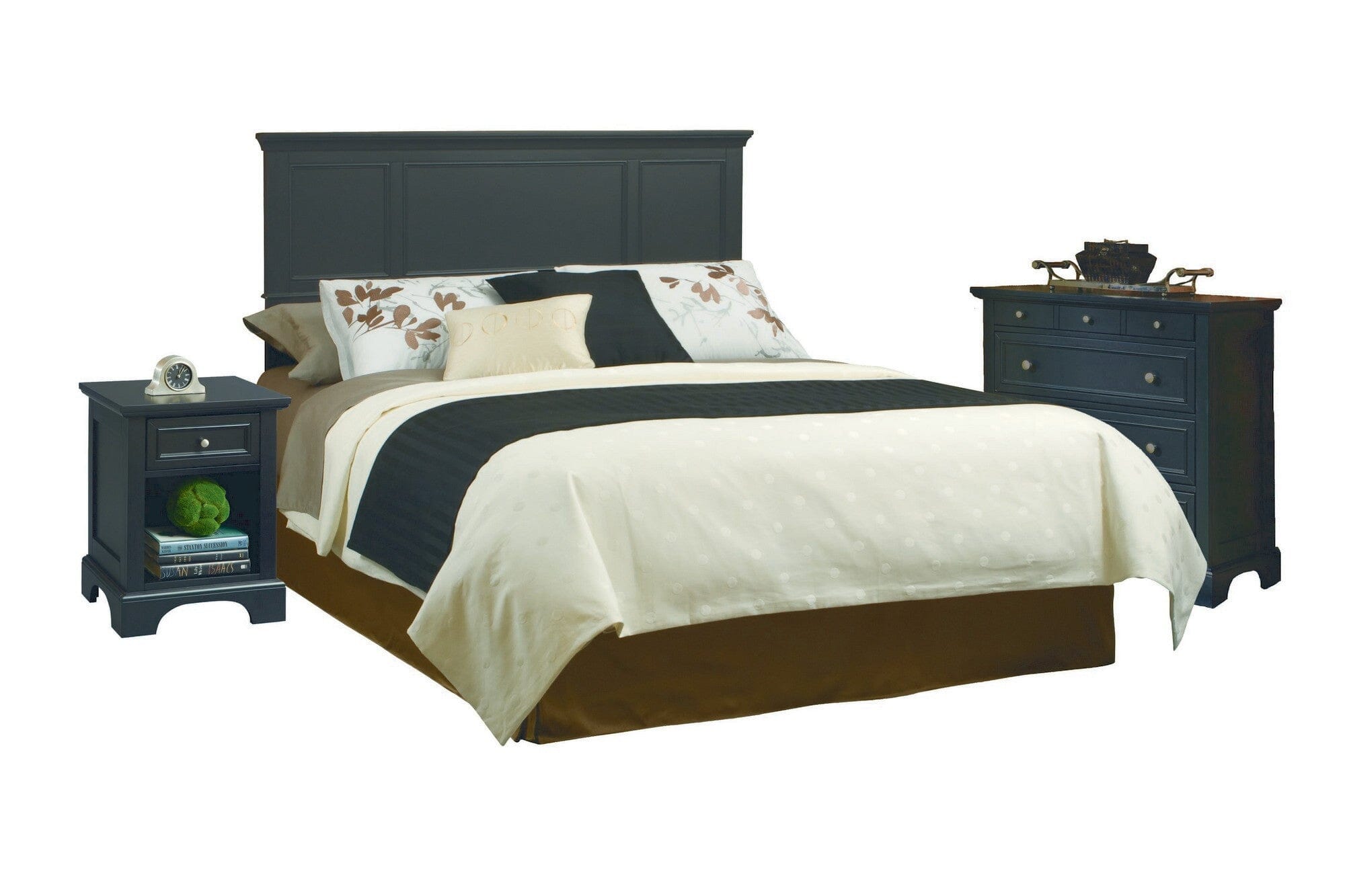 Traditional Queen Headboard, Nightstand and Chest By Bedford Queen Bed Bedford