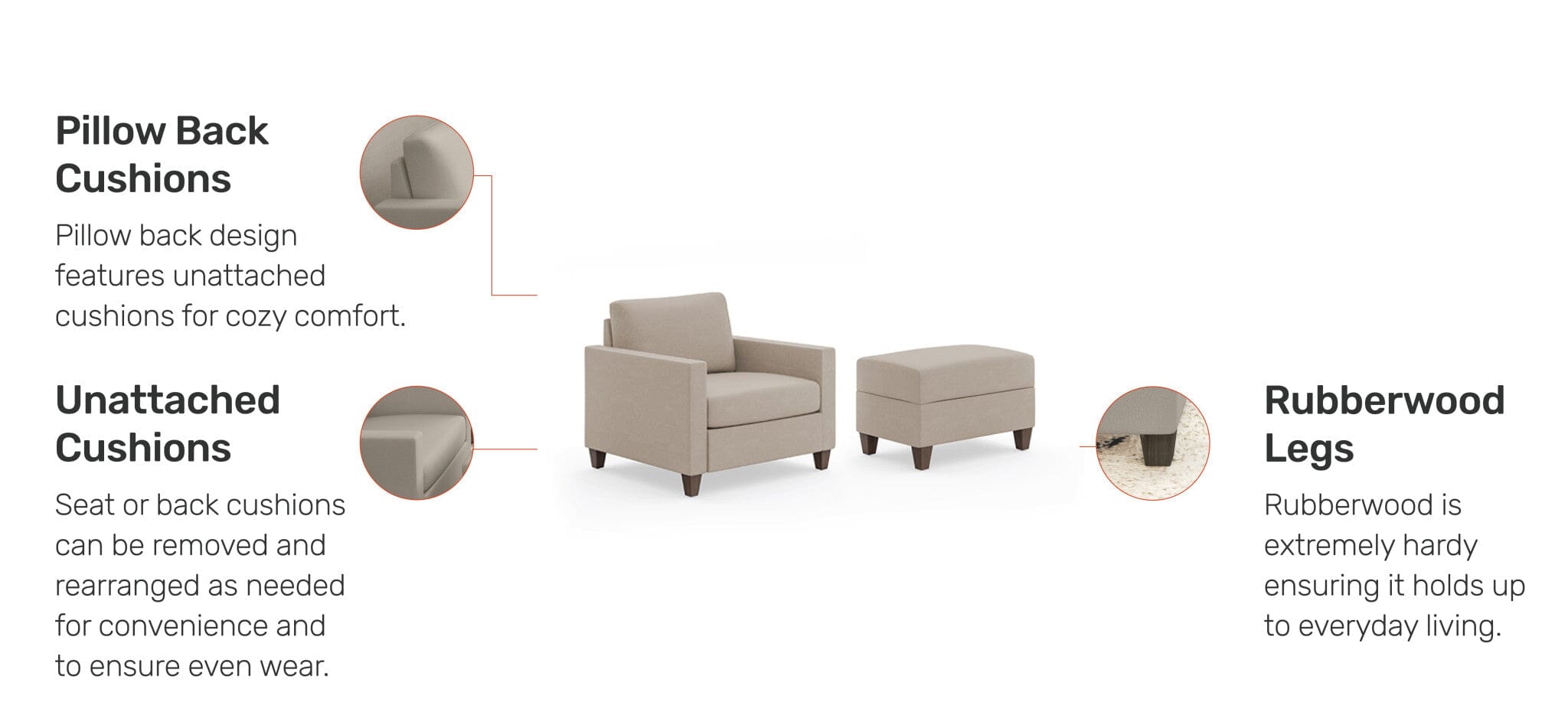 Transitional Armchair and Ottoman By Dylan Chair Dylan