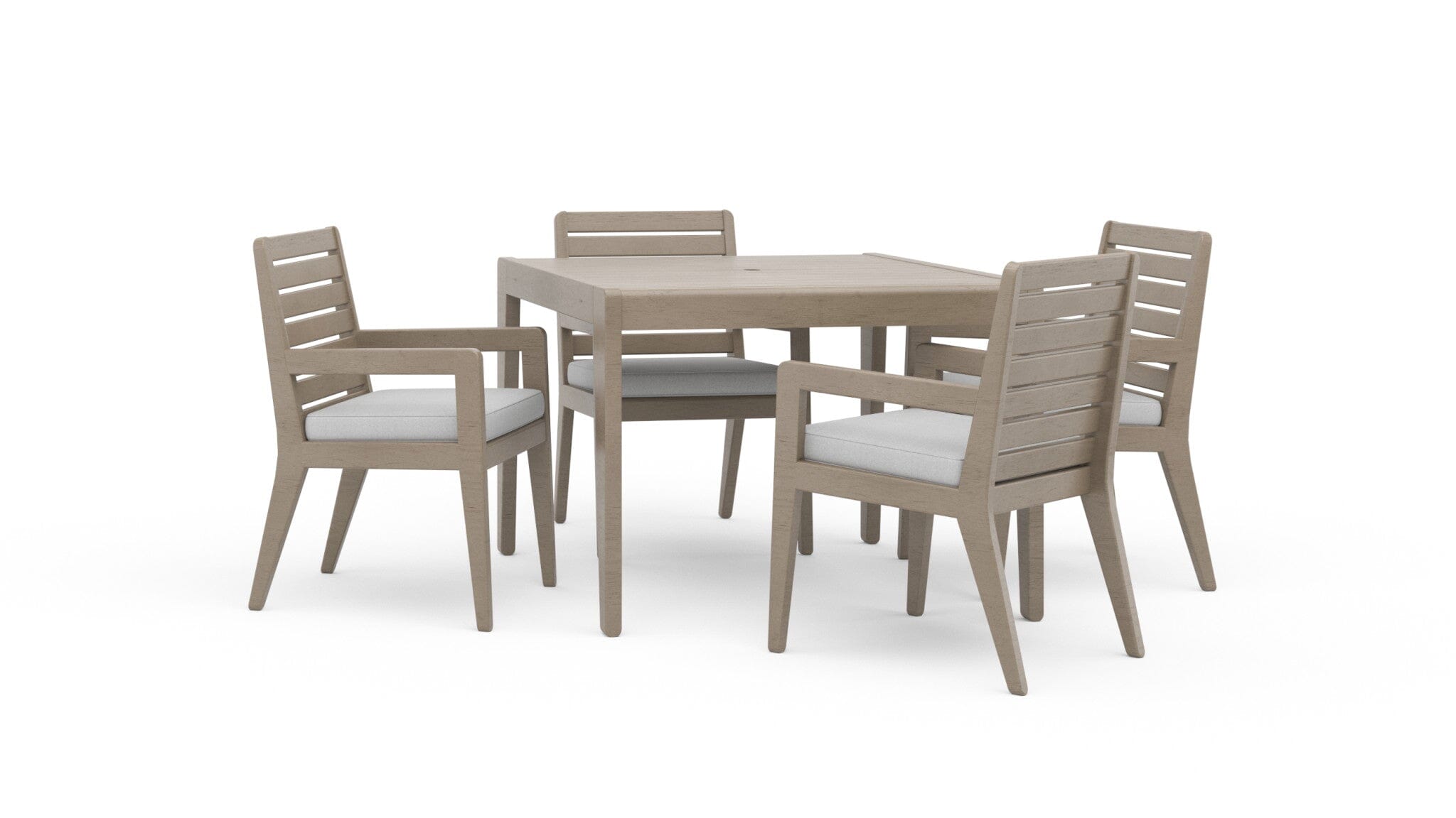 Transitional Outdoor Dining Table and Four Armchairs By Sustain Outdoor Dining Set Sustain