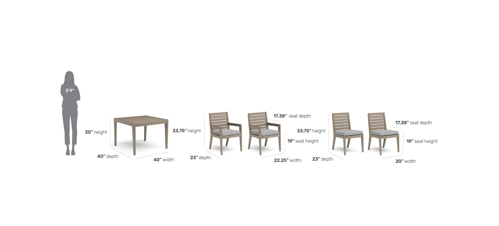 Transitional Outdoor Dining Table and Four Chairs By Sustain Outdoor Dining Set Sustain