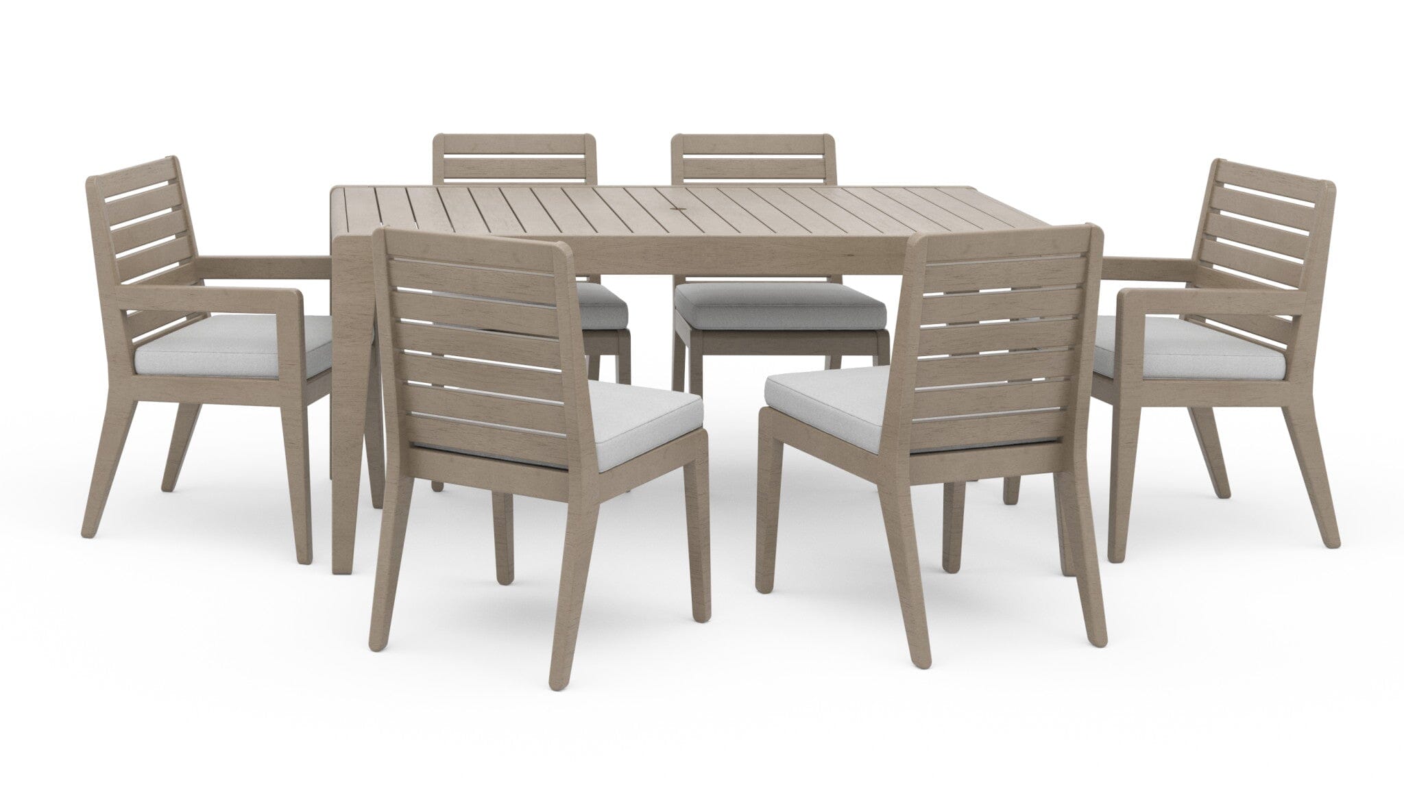 Transitional Outdoor Dining Table and Six Chairs By Sustain Outdoor Dining Set Sustain