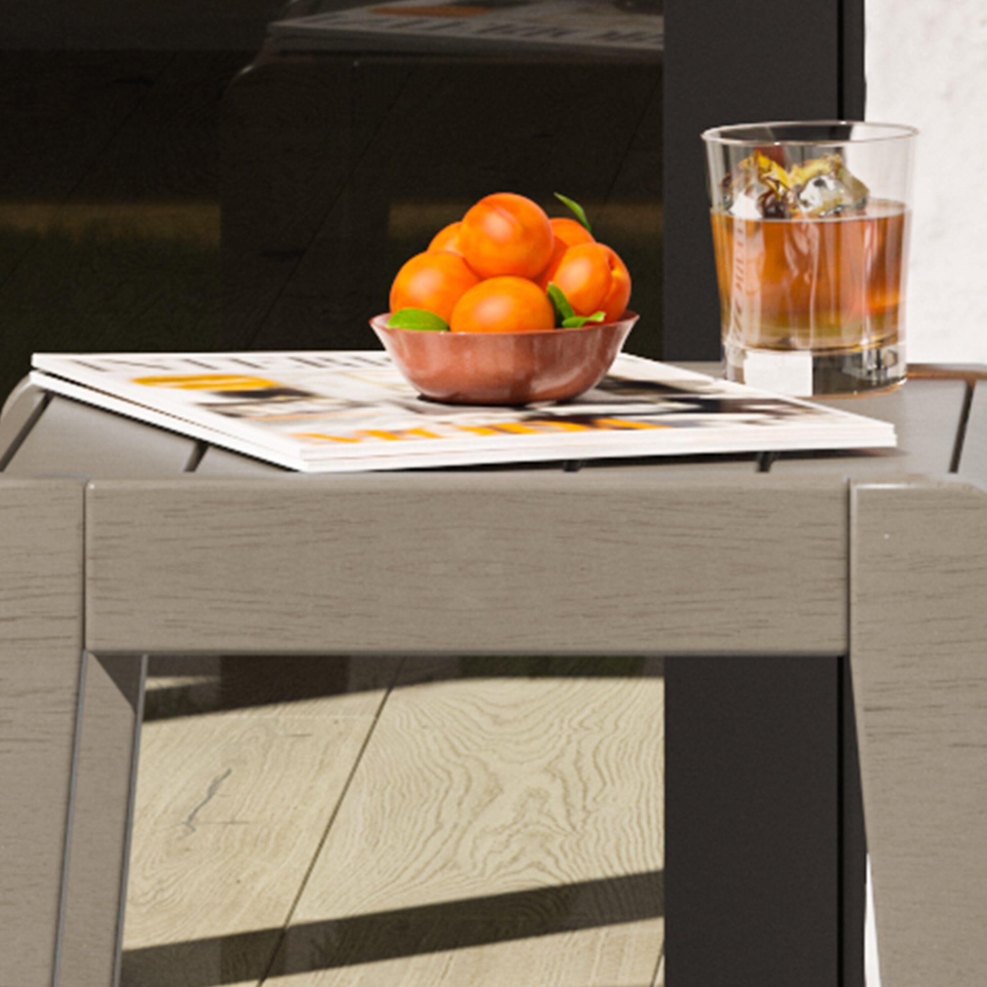 Transitional Outdoor End Table By Sustain Outdoor Dining Table Sustain