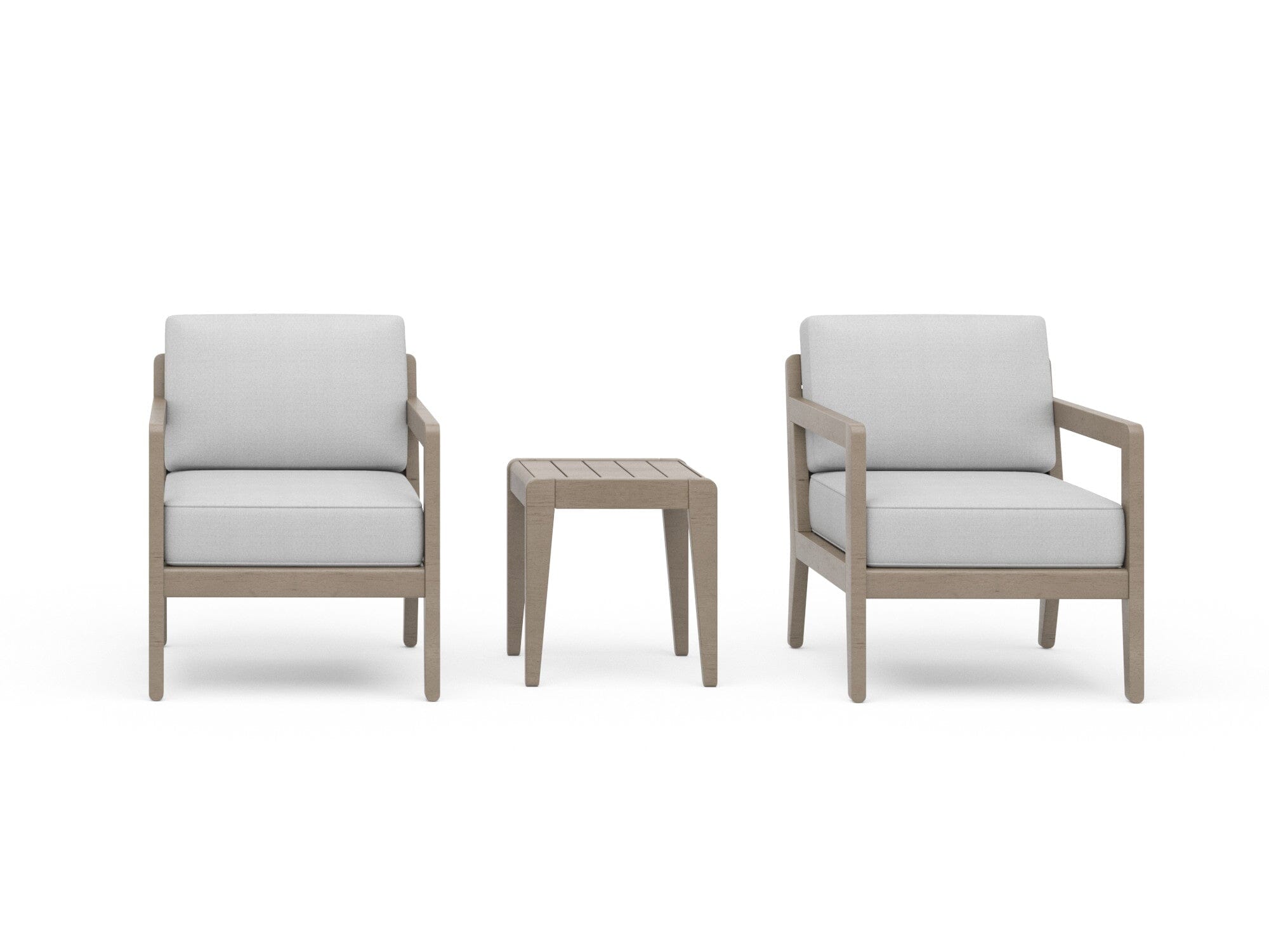 Transitional Outdoor Lounge Armchair Pair and End Table By Sustain Outdoor Chair Sustain