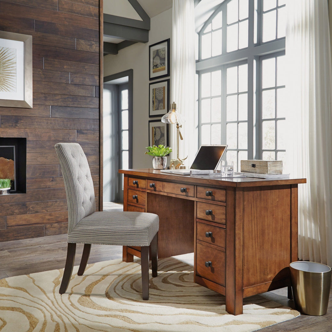 Transitional Pedestal Desk By Tahoe | Huck & Peck